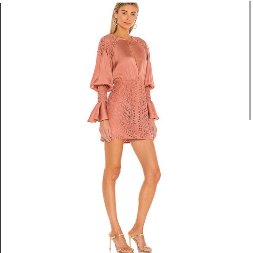 Michael Costello x revolve Shandy mini dress in blush size XXS